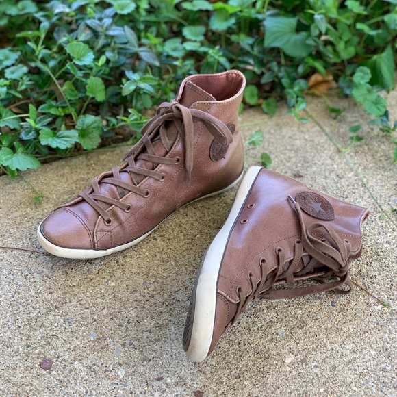 leather high top chucks